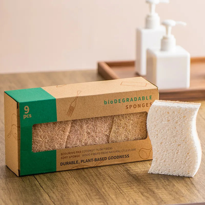 Esponjas de Louça Biodegradáveis Premium (Kit dura 3 meses)